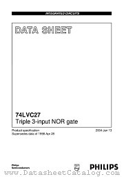 74LVC27BQ datasheet pdf Philips