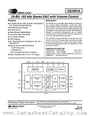 CS4391A datasheet pdf Cirrus Logic