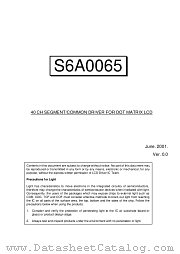 S6A0065B datasheet pdf Samsung Electronic