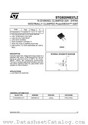 STGB20NB37LZT4 datasheet pdf ST Microelectronics