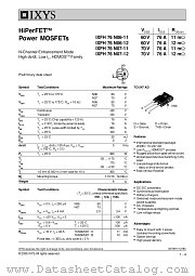 IXFH76N07-11 datasheet pdf IXYS