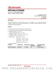 HD74ALVC2G02 datasheet pdf Renesas