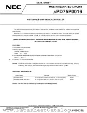 UPD75P0016 datasheet pdf NEC