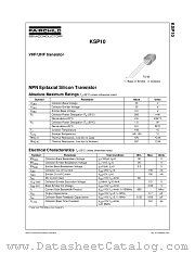 KSP10TA datasheet pdf Fairchild Semiconductor