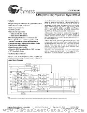 CY7C1215F-166AC datasheet pdf Cypress