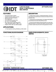 IDT74CBTLV3257Q8 datasheet pdf IDT