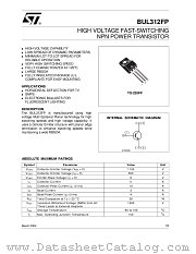 BUL312FP datasheet pdf ST Microelectronics