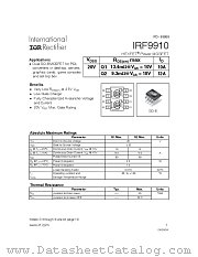 IRF9910 datasheet pdf International Rectifier