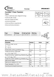SPD02N50C3 datasheet pdf Infineon