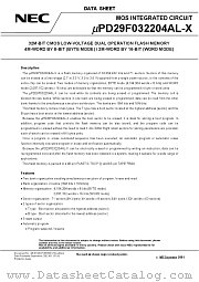 UPD29F032204AL-X datasheet pdf NEC