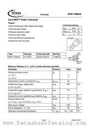 SPW11N60C2 datasheet pdf Infineon