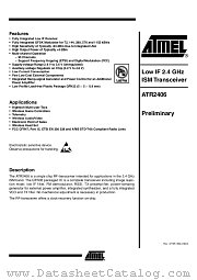 ATR2406 datasheet pdf Atmel