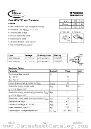 SPB20N60S5 datasheet pdf Infineon