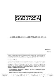 S6B0725X datasheet pdf Samsung Electronic
