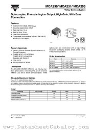 MCA231-X009 datasheet pdf Vishay