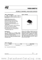 VND810MSP-E datasheet pdf ST Microelectronics