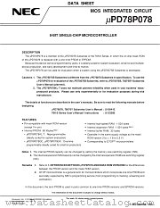 UPD78P078 datasheet pdf NEC