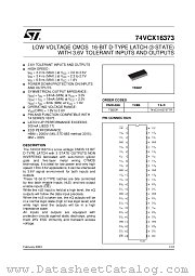 74VCX16373 datasheet pdf ST Microelectronics