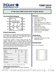 TQM713019 datasheet pdf TriQuint Semiconductor
