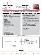 BCM5221 datasheet pdf Broadcom