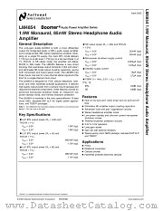 LM4854LDX datasheet pdf National Semiconductor