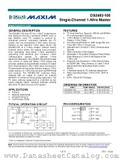DS2482-100 datasheet pdf MAXIM - Dallas Semiconductor
