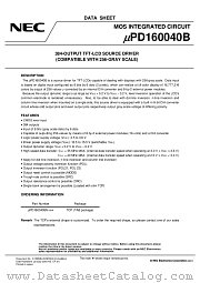 UPD160040B datasheet pdf NEC