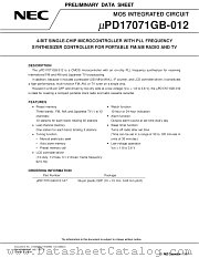 UPD17071 datasheet pdf NEC
