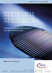 HYB18L128160BF-7.5 datasheet pdf Infineon