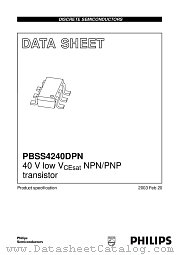 PBSS4240DPN datasheet pdf Philips