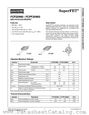 FCP20N60 datasheet pdf Fairchild Semiconductor