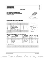 KSD1589YTU datasheet pdf Fairchild Semiconductor