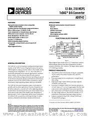 AD9742ACP datasheet pdf Analog Devices