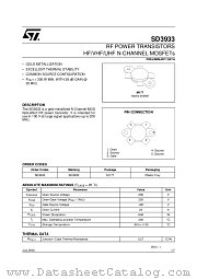 SD3933 datasheet pdf ST Microelectronics
