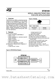 ST20184 datasheet pdf ST Microelectronics