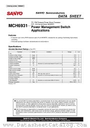 MCH6931 datasheet pdf SANYO