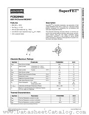 FCB20N60 datasheet pdf Fairchild Semiconductor