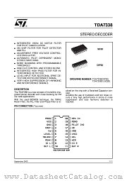 TDA7338D013TR datasheet pdf ST Microelectronics