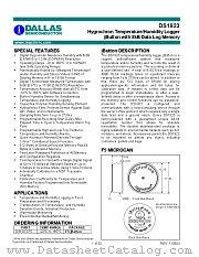 DS1923 datasheet pdf MAXIM - Dallas Semiconductor