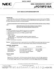 UPD78P218A datasheet pdf NEC