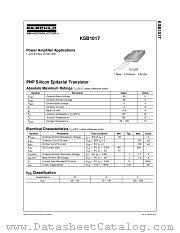 KSB1017YTU datasheet pdf Fairchild Semiconductor