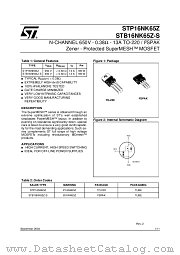 STB16NK65Z-S datasheet pdf ST Microelectronics