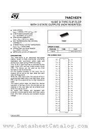 74AC16374 datasheet pdf ST Microelectronics