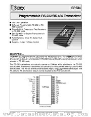 SP334ET-L datasheet pdf Sipex Corporation