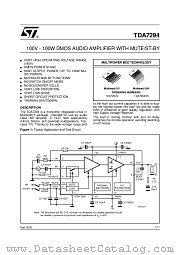 TDA7294 datasheet pdf ST Microelectronics