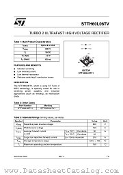 STTH60L06TV1 datasheet pdf ST Microelectronics
