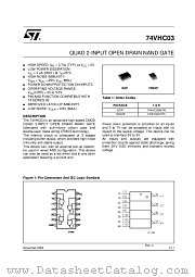 74VHC03 datasheet pdf ST Microelectronics