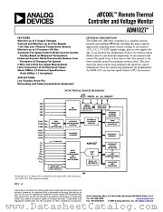 ADM1027ARQ datasheet pdf Analog Devices