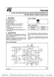 TDA7469 datasheet pdf ST Microelectronics