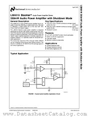 LM4819LDX datasheet pdf National Semiconductor